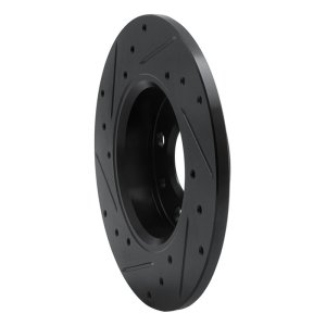 Fiat 500 Brake Rotor (1) - Rear Right - R1 Concepts - Drilled & Slotted - Black - `09-`19